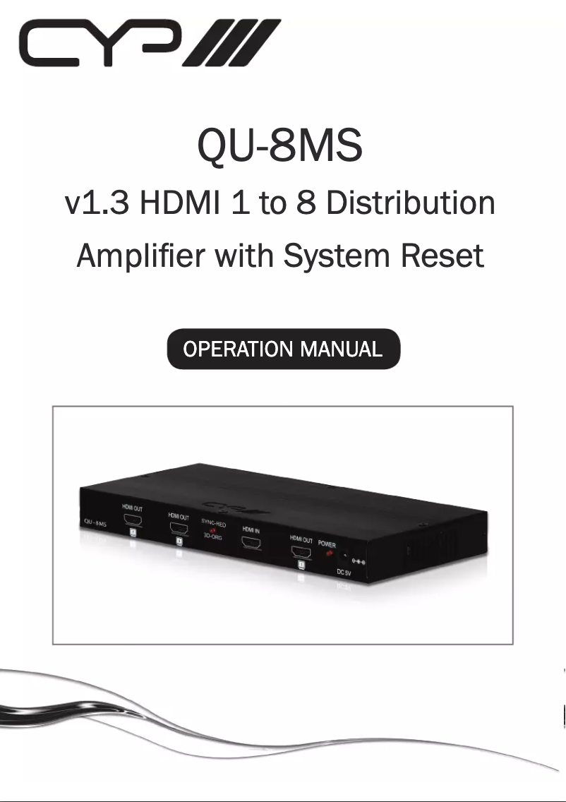 Page n°1 - Manuel utilisateur CYP QU-8MS