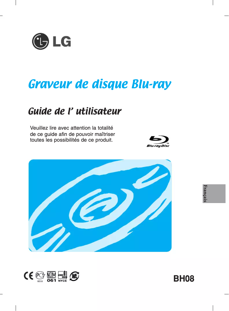 Page 1 de la notice Manuel utilisateur LG BH08LS20