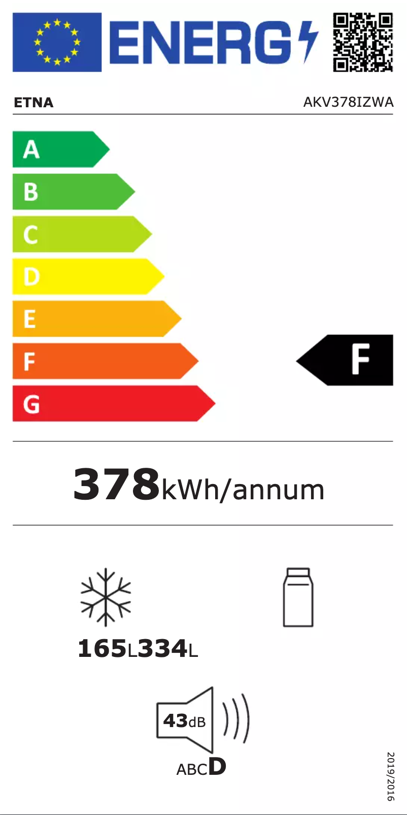 Page n°1 - Label énergétique Etna AKV378IZWA