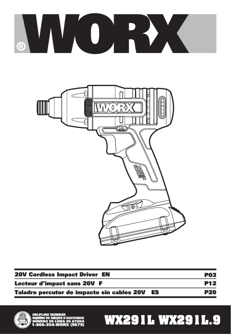 Page n°1 - Manuel utilisateur Worx WX291L