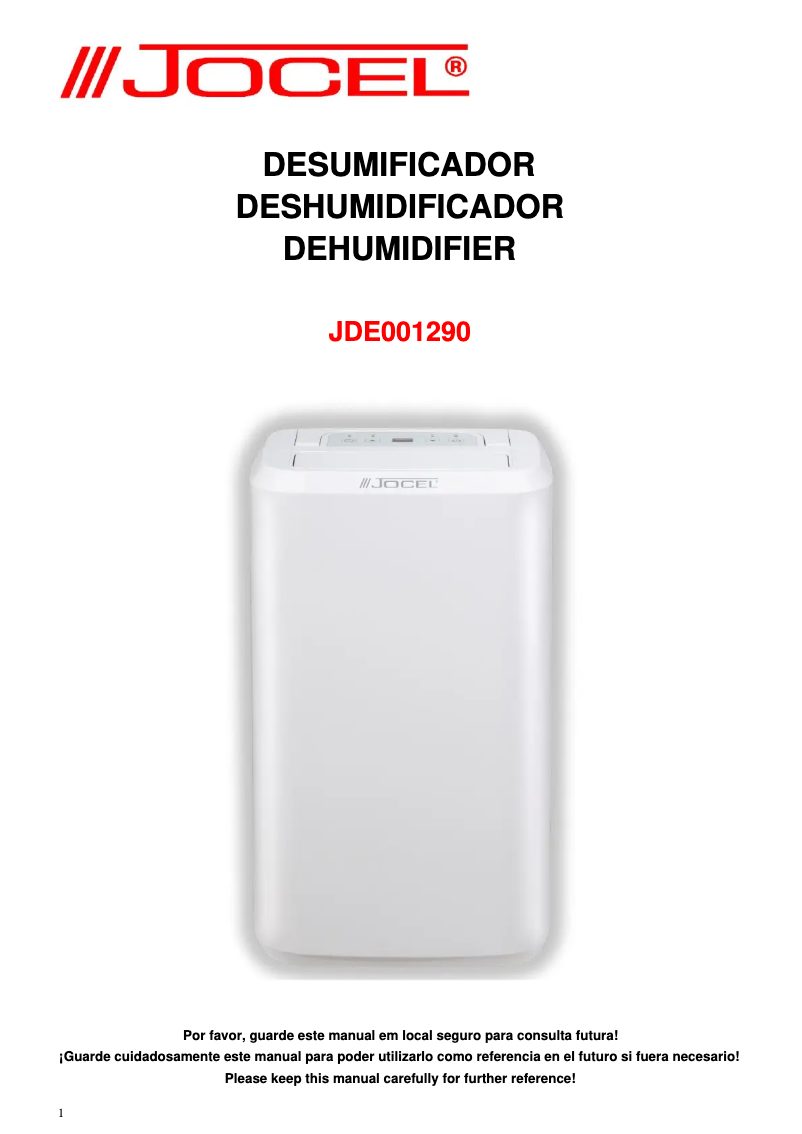 Image de la première page du manuel de l'appareil JDE001290