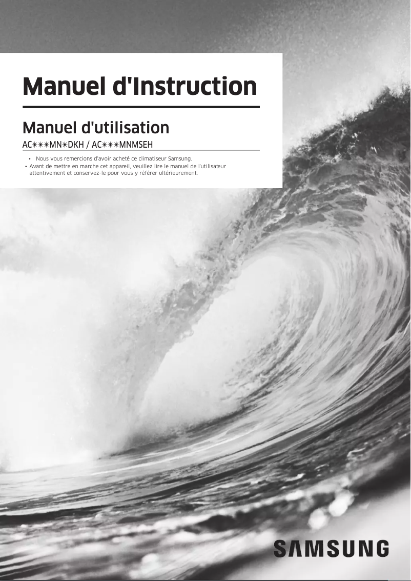 Page n°1 - Manuel utilisateur Samsung AC140MNMDKH/EU
