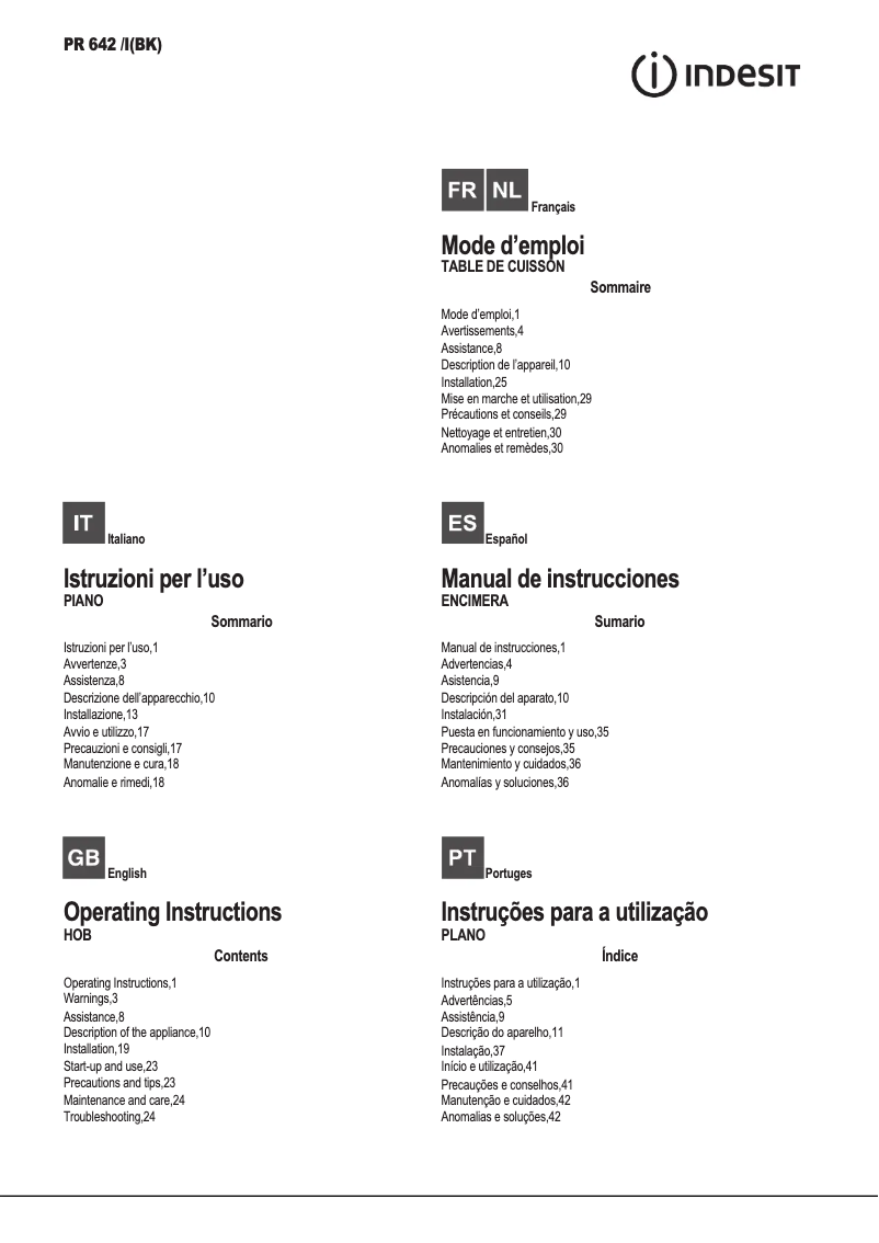 Image de la première page du manuel de l'appareil PR 642 /I
