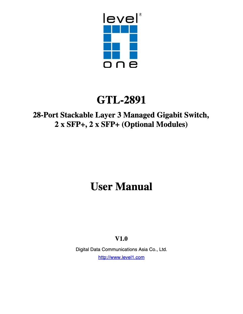 Page 1 de la notice Manuel utilisateur LevelOne GTL-2881