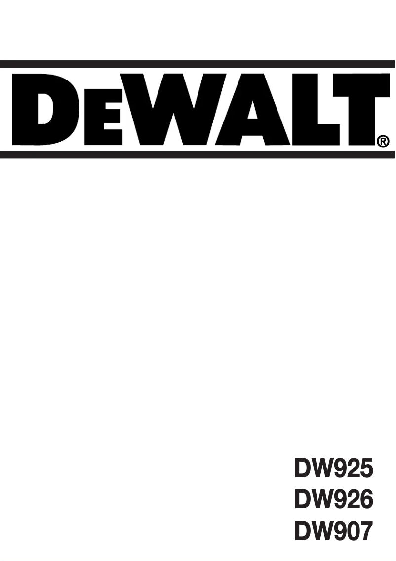 Page 1 de la notice Manuel utilisateur DeWalt DW925