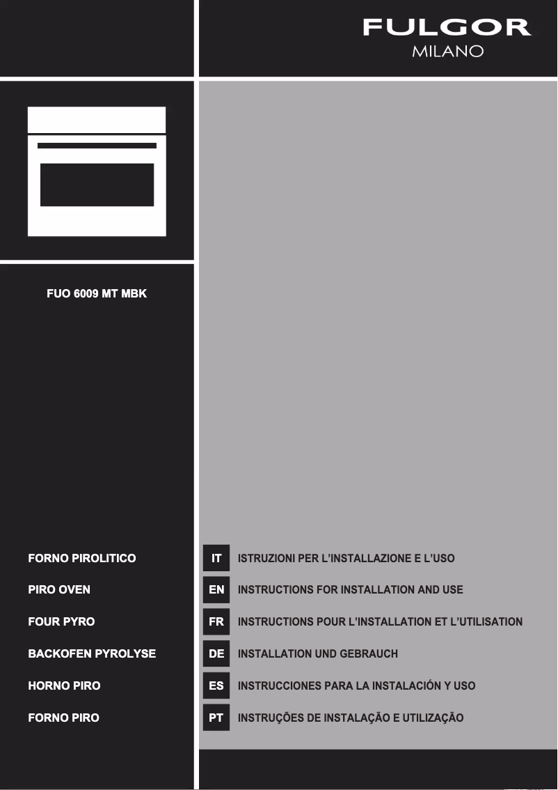 Page 1 of the manual User Manual Fulgor Milano FUO 6009 MT MBK