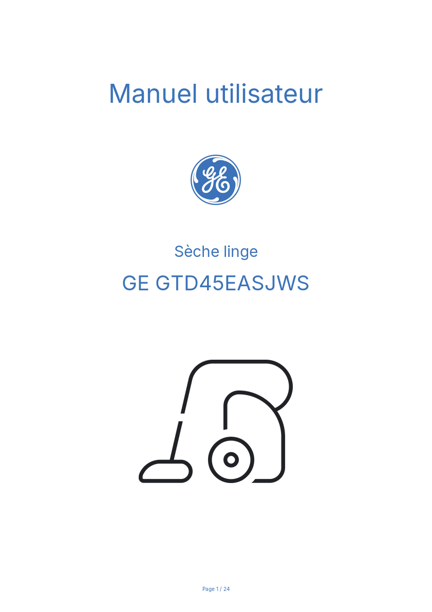 Image de la première page du manuel de l'appareil GTD45EASJWS