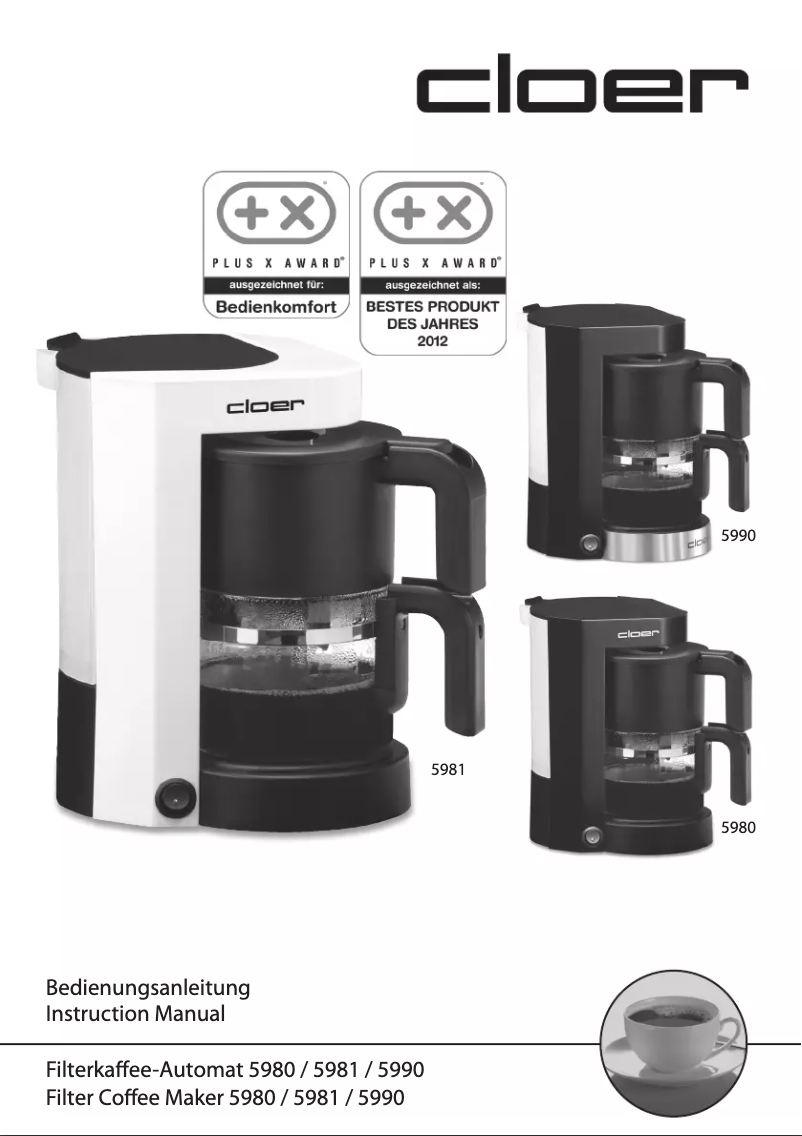 Page 1 de la notice Manuel utilisateur Cloer 5981