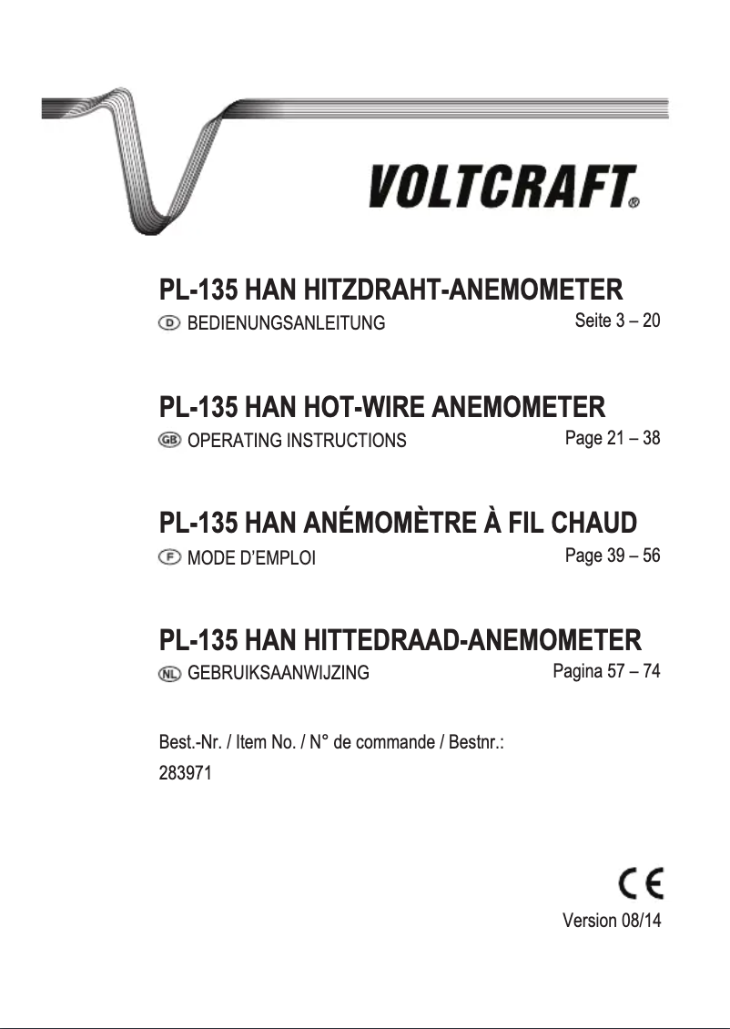 Page 1 de la notice Manuel utilisateur Voltcraft PL-135 HAN