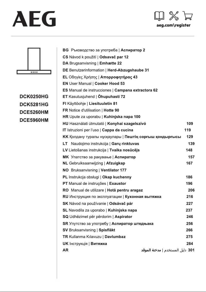 Página 1 del manual Manual de usuario AEG DCE5260HM