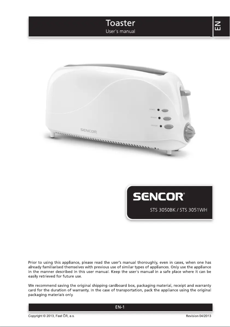 Page 1 de la notice Manuel utilisateur Sencor STS 3051WH