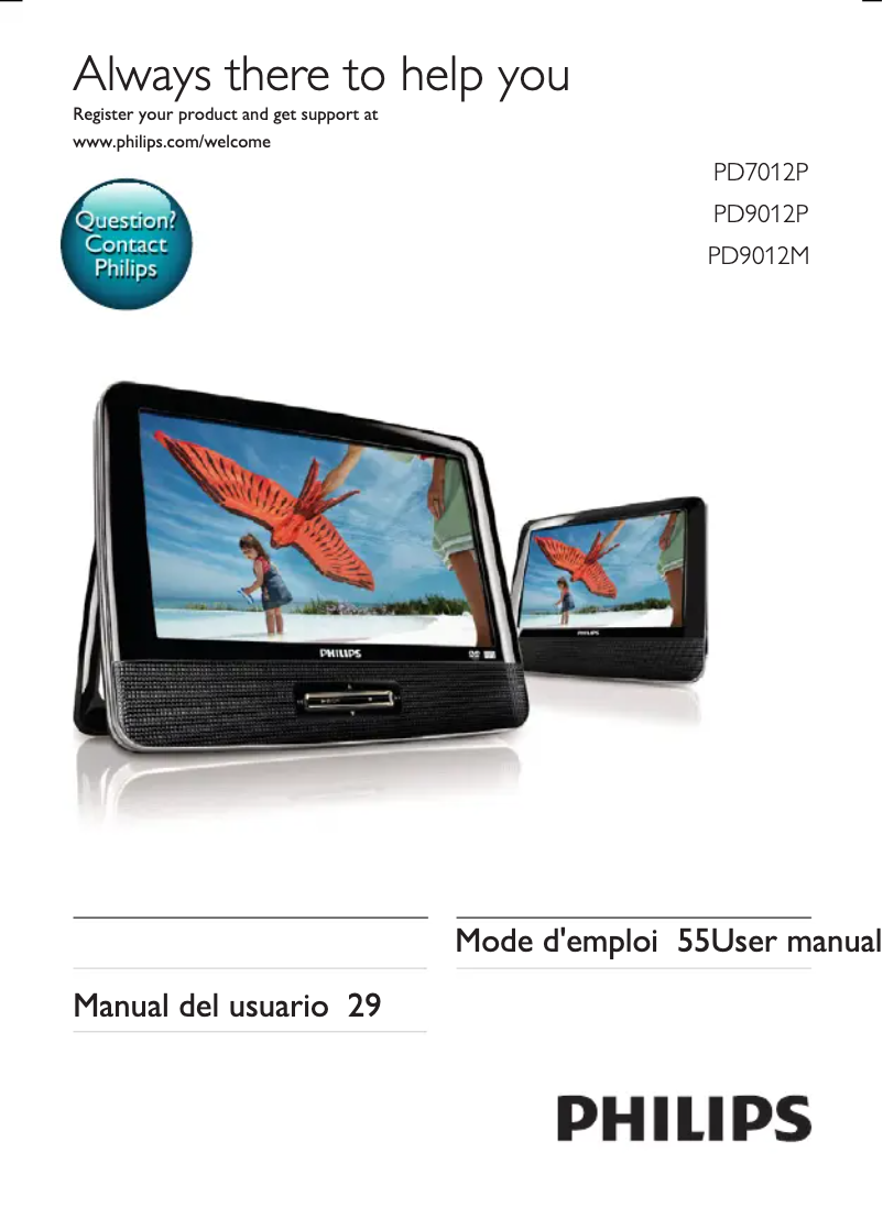 Page 1 de la notice Manuel utilisateur Philips PD7012P