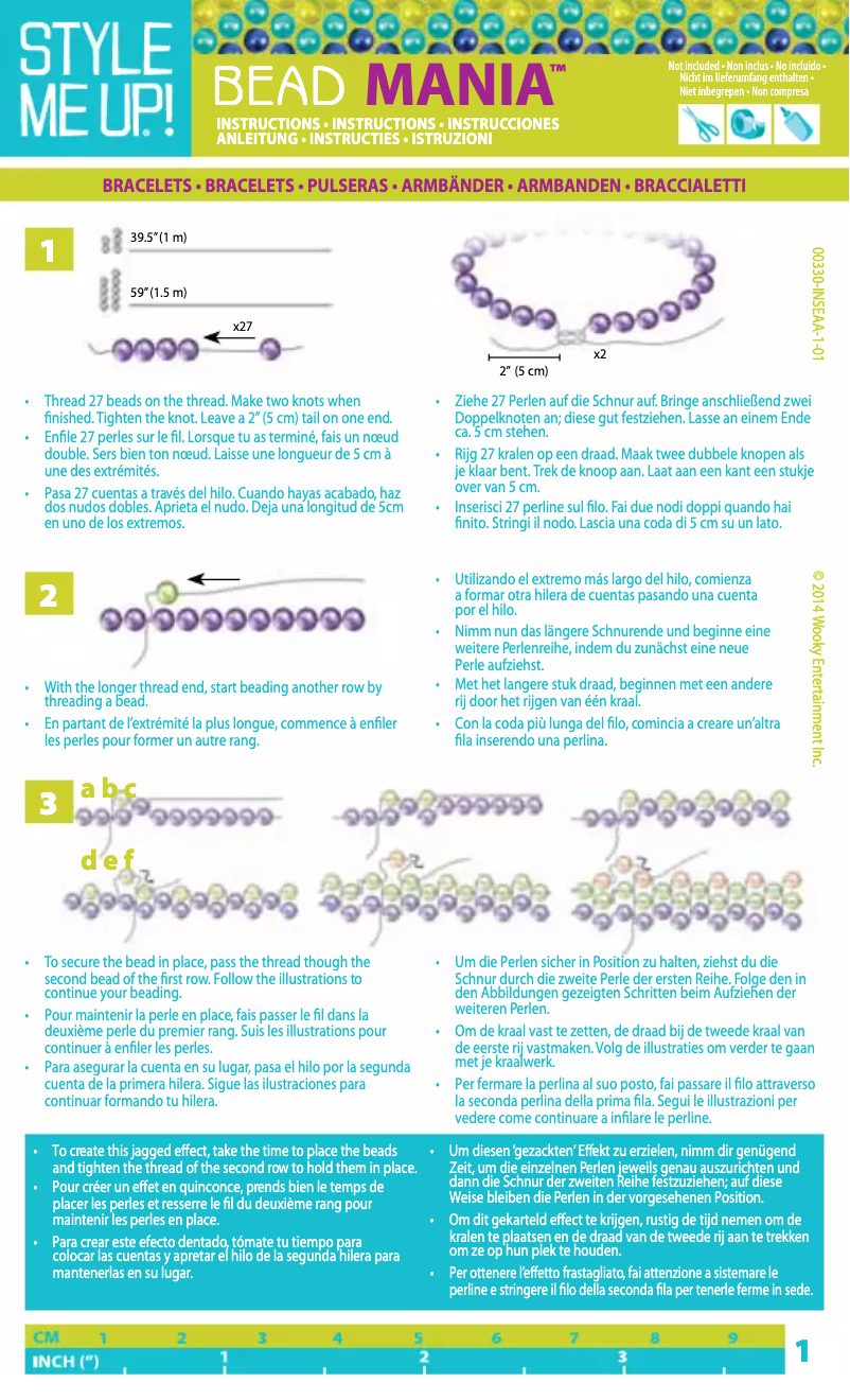 Page 1 de la notice Manuel utilisateur Style Me Up Bead Mania