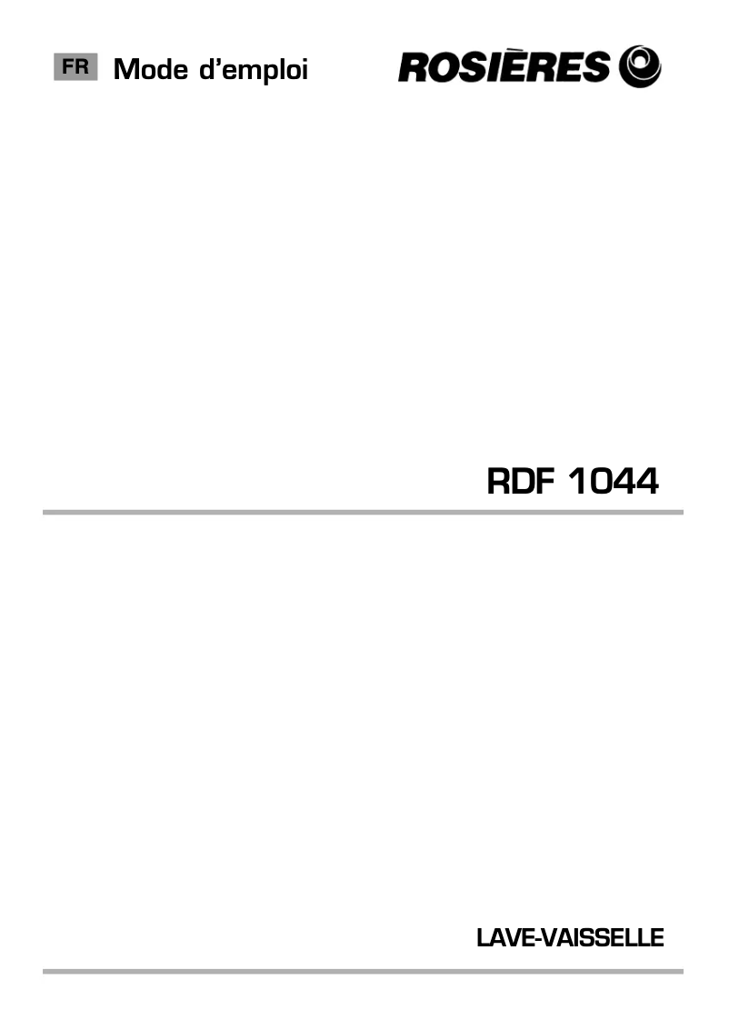 Image de la première page du manuel de l'appareil RDF 1044