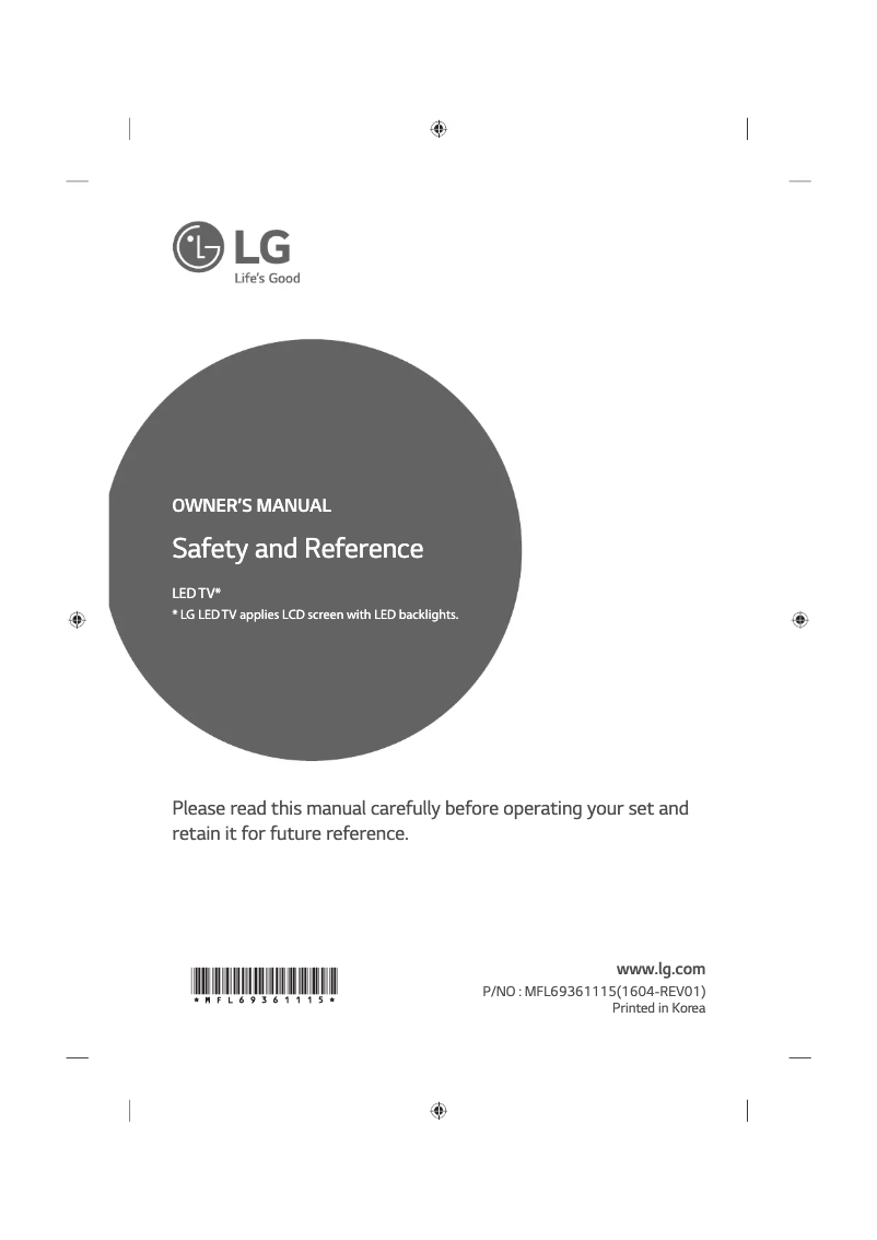 Page n°1 - Manuel utilisateur LG 65UH6257