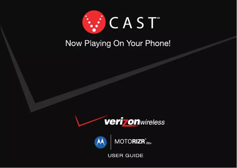 Imagen de la primera página del manual del dispositivo MOTORIZR Z6tv