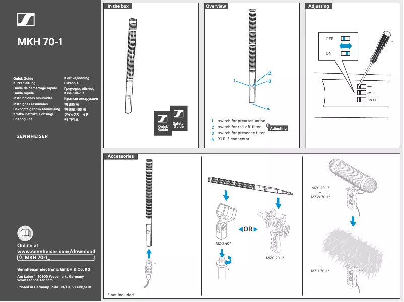 Image de la première page du manuel de l'appareil MKH 70-1