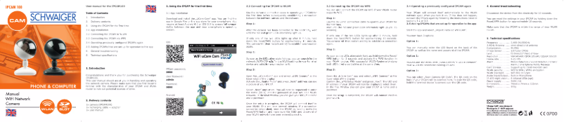 Image de la première page du manuel de l'appareil IPCAM100013