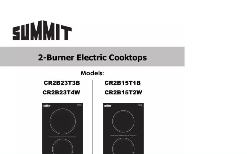 Page 1 de la notice Manuel utilisateur Summit CR2B23T3B