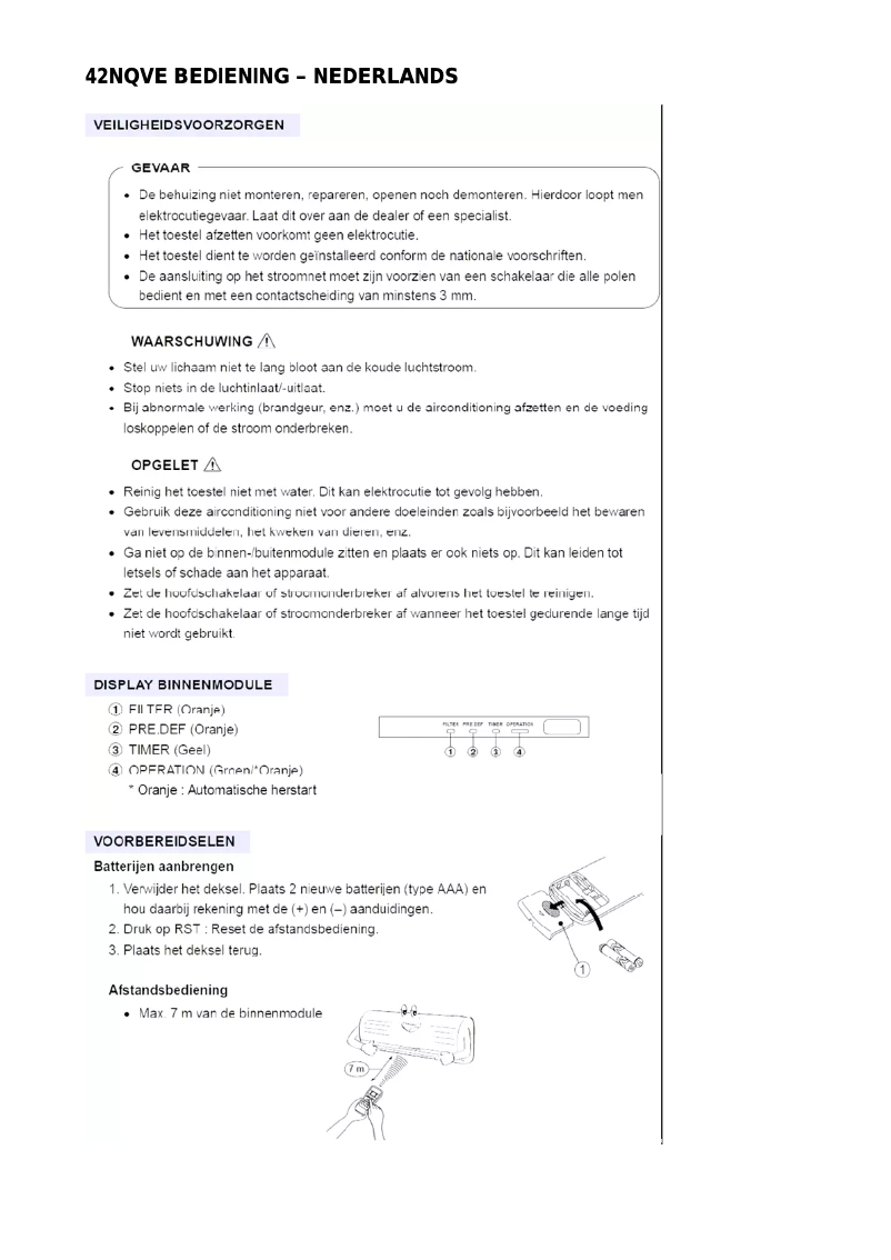 Page n°1 - Manuel utilisateur Carrier 42NQV009E