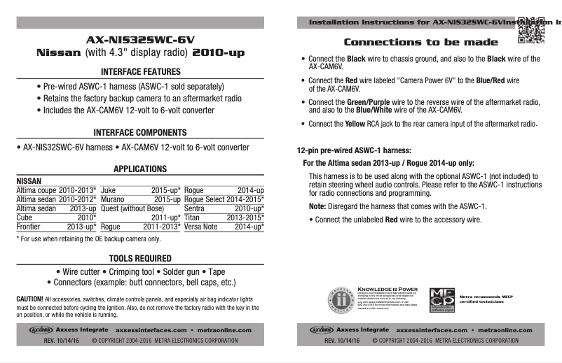 Page 1 de la notice Manuel utilisateur AXESS AX-NIS32SWC-6V