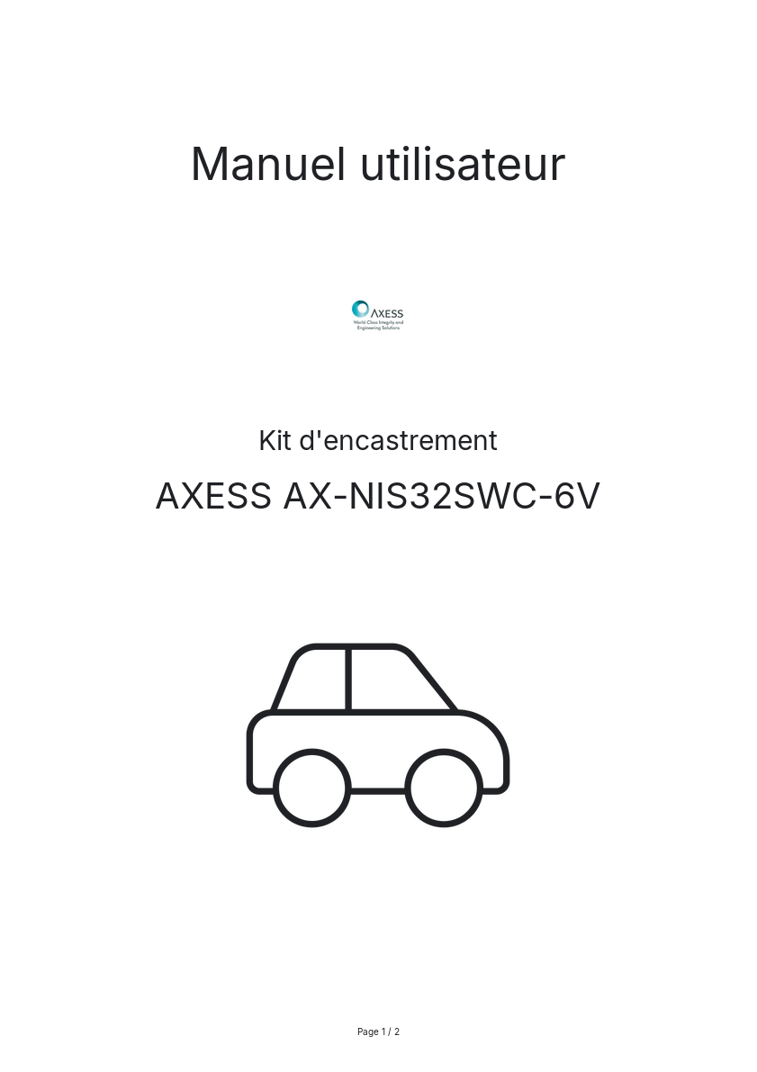 Image de la première page du manuel de l'appareil AX-NIS32SWC-6V