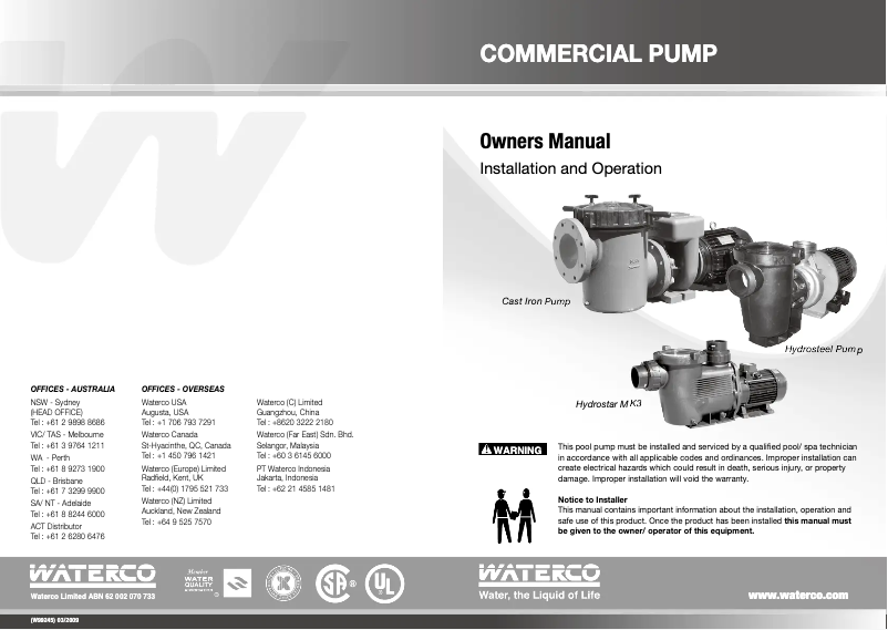 Image de la première page du manuel de l'appareil Hydrostar Plus