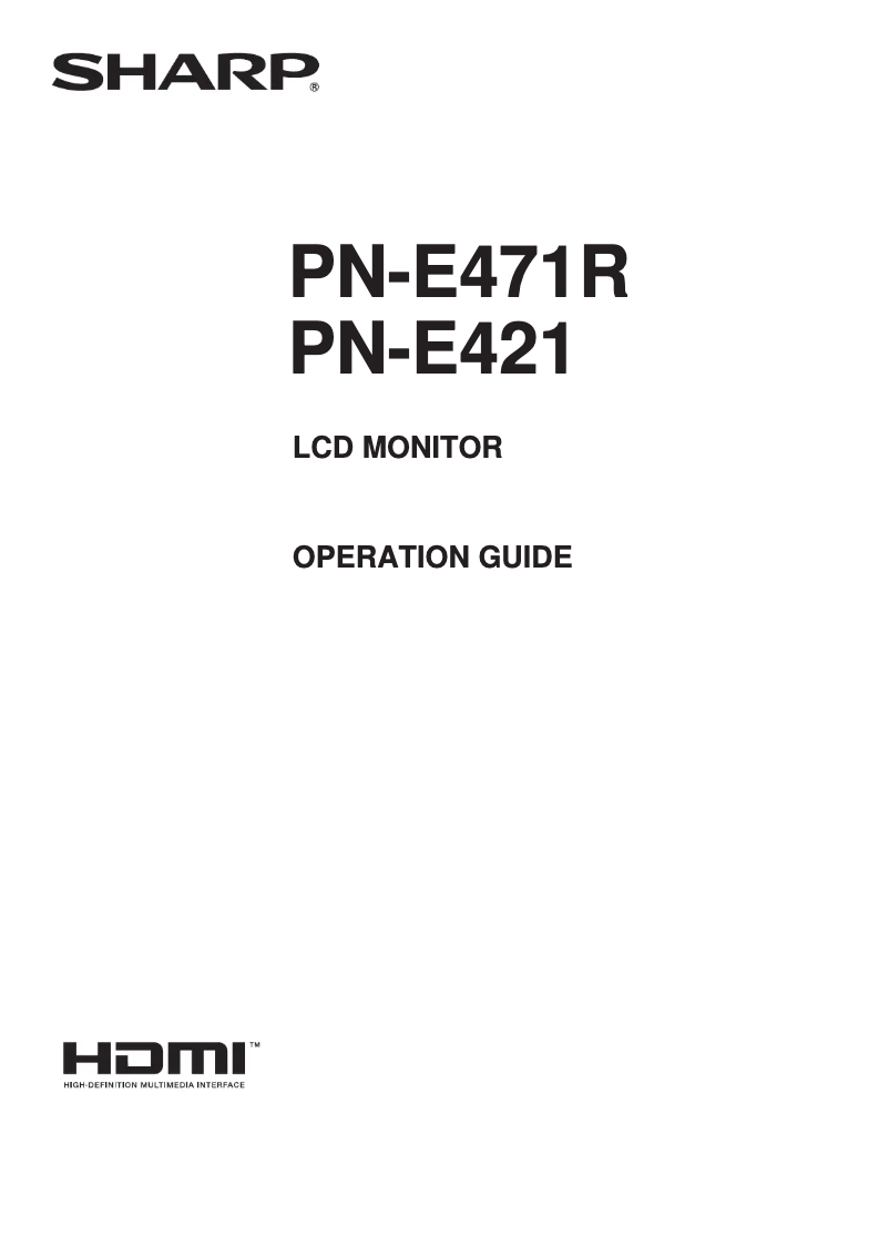 Page n°1 - Manuel utilisateur Sharp PNE471R