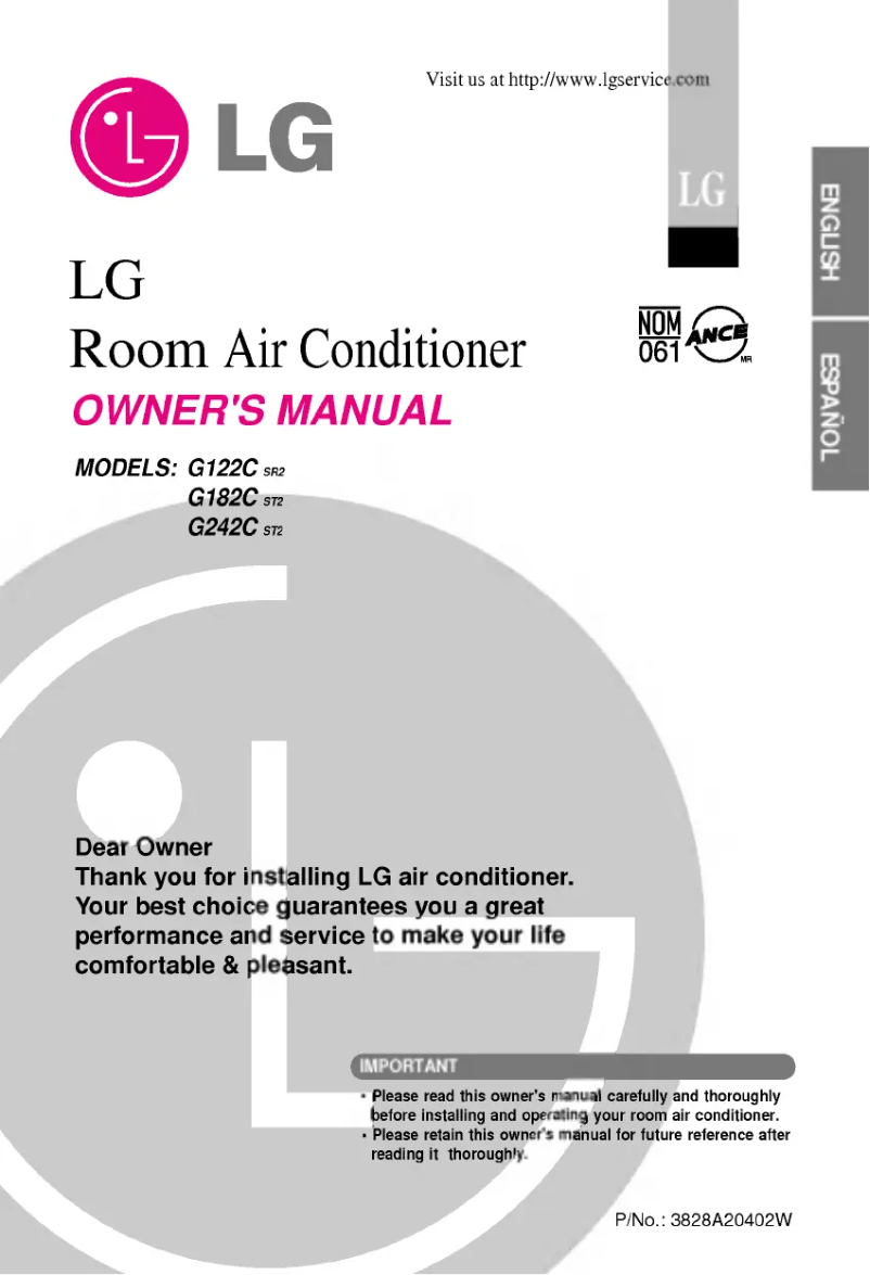 Image de la première page du manuel de l'appareil G242C