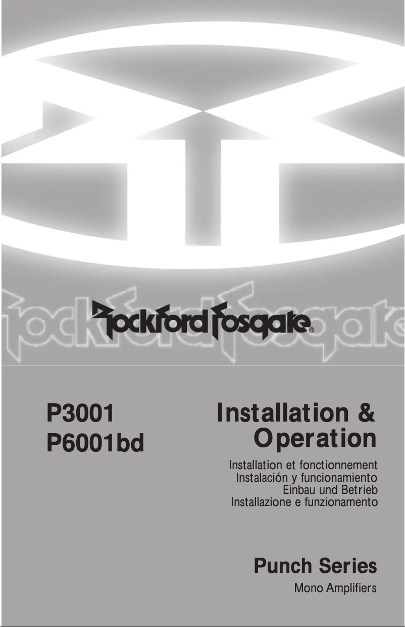 Page n°1 - Manuel utilisateur Rockford Fosgate Punch P3001