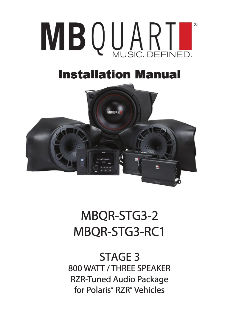 Page n°1 - Manuel utilisateur MB Quart MBQR-STG3-RC1