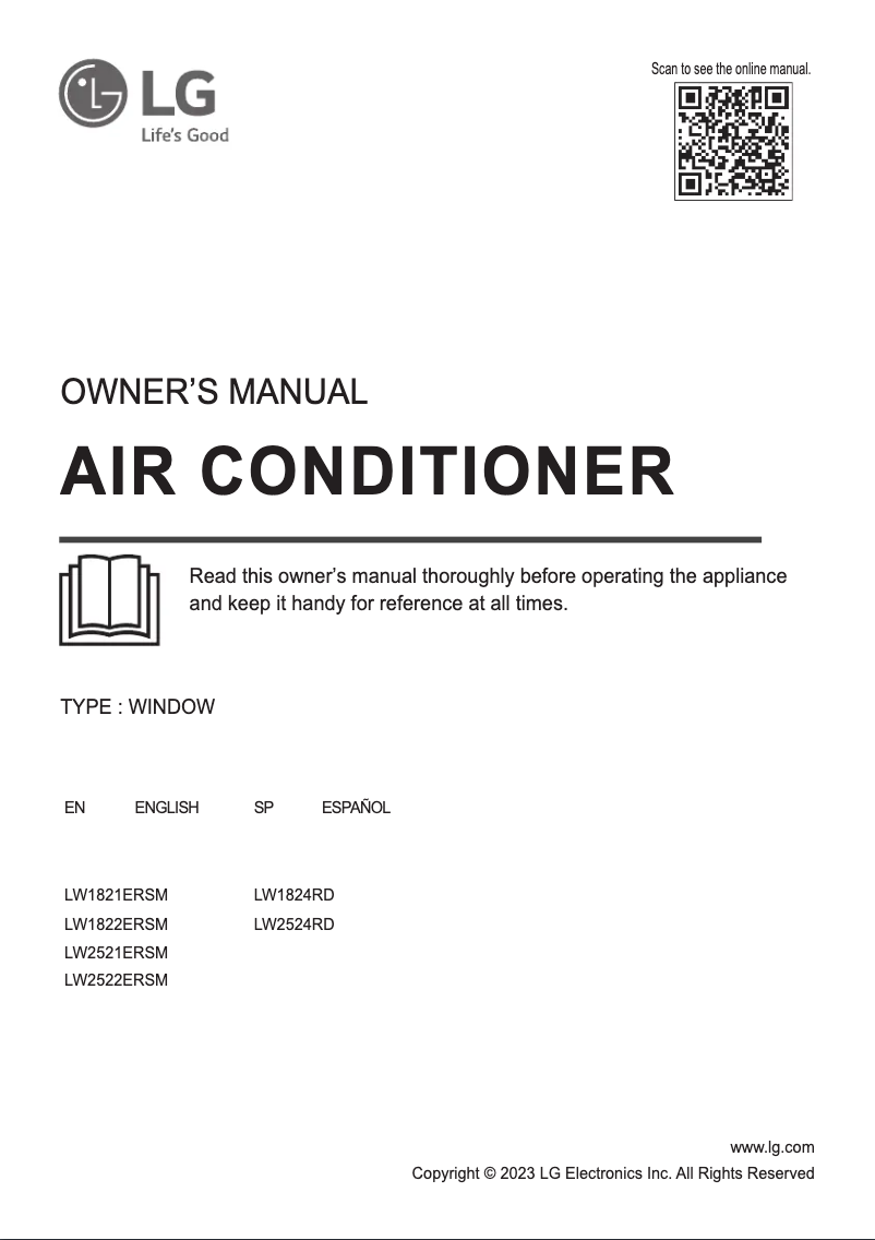 Page 1 de la notice Manuel utilisateur LG LW2524RD