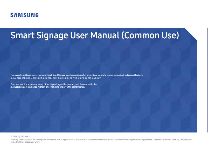 Page n°1 - Manuel utilisateur Samsung LH65QBREBGC