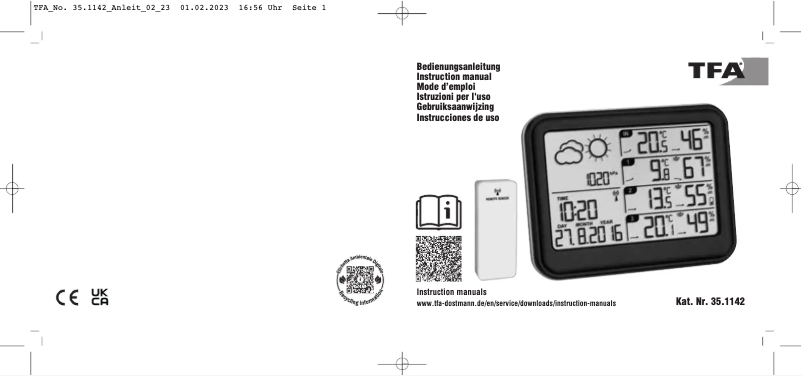 Page 1 de la notice Manuel utilisateur TFA View 35.1142