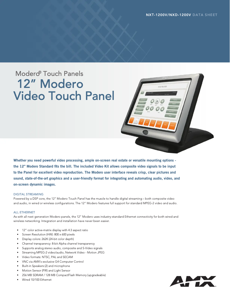 Page 1 de la notice Manuel utilisateur AMX NXD-1200V