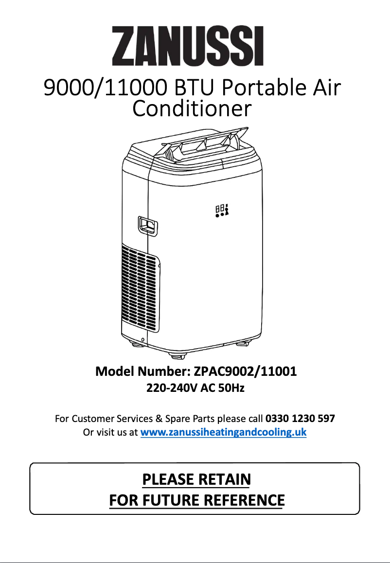 Page n°1 - Manuel utilisateur Zanussi ZPAC11001