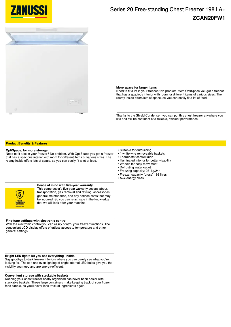 Image de la première page du manuel de l'appareil ZCAN20FW1