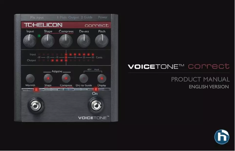 Page n°1 - Manuel utilisateur TC Helicon VoiceTone Correct