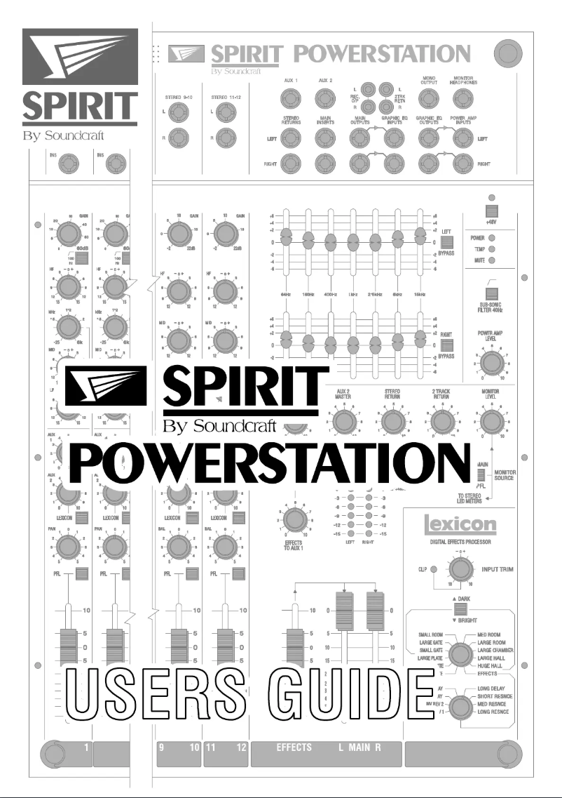 Page 1 de la notice Manuel utilisateur Soundcraft Spirit Powerstation