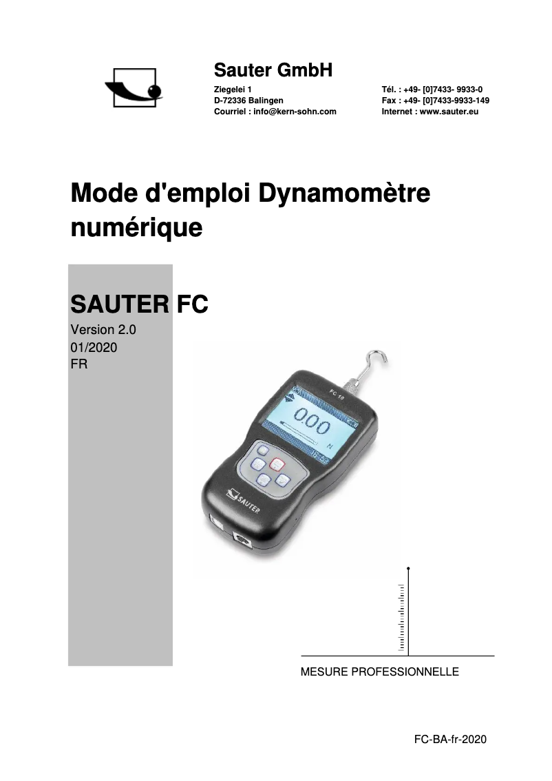 Image de la première page du manuel de l'appareil FC 100