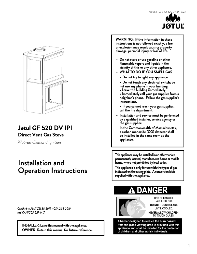 Imagen de la primera página del manual del dispositivo GF 520 DV IPI