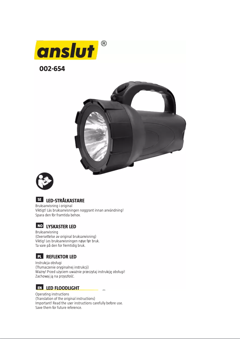 First page image of the manual for 002-654