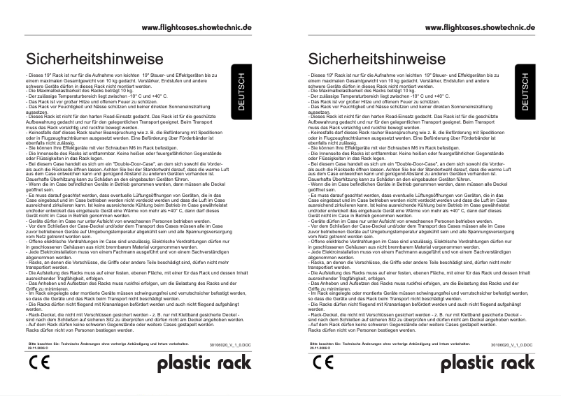 Page 1 de la notice Manuel utilisateur Roadinger Plastic-Rack KR-19