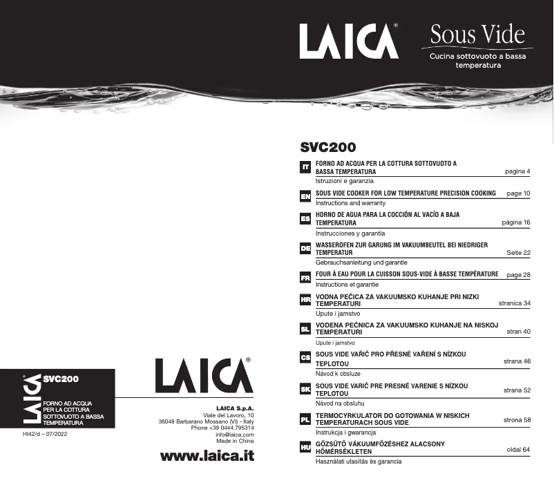 Página 1 del manual Manual de usuario Laica SVC200