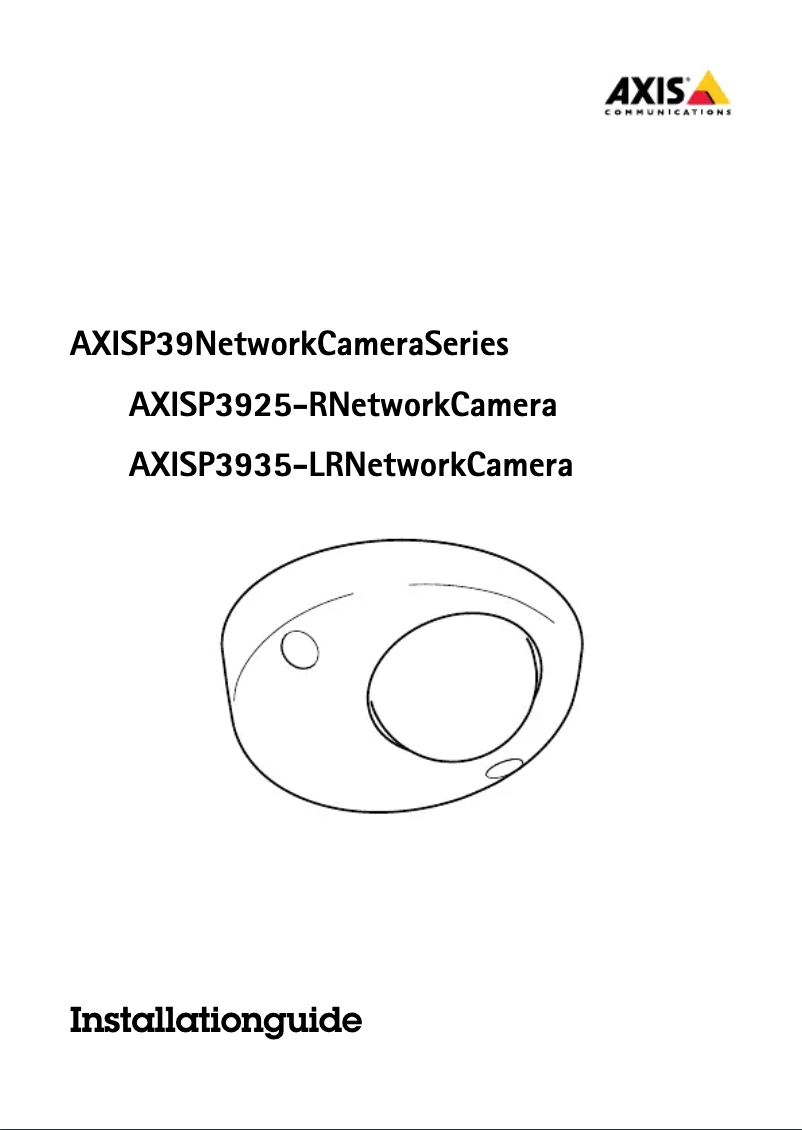 Page 1 de la notice Guide d'installation Axis P3925-R