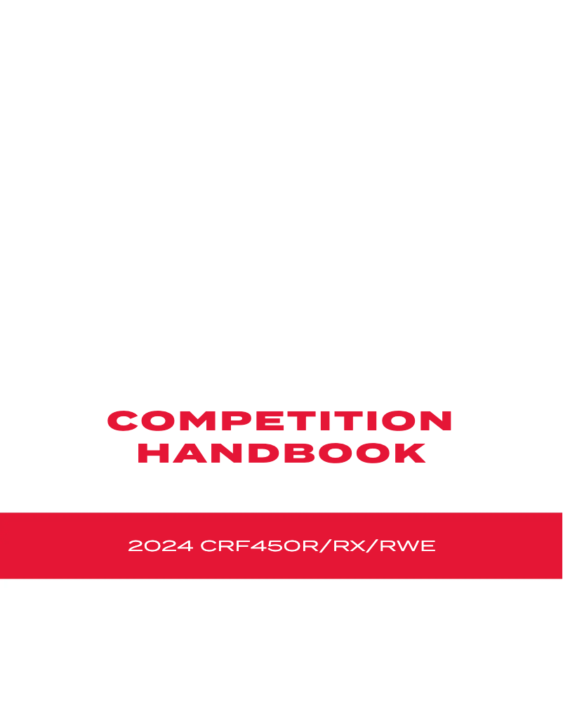 Page 1 de la notice Manuel utilisateur Honda CRF450RX (2024)