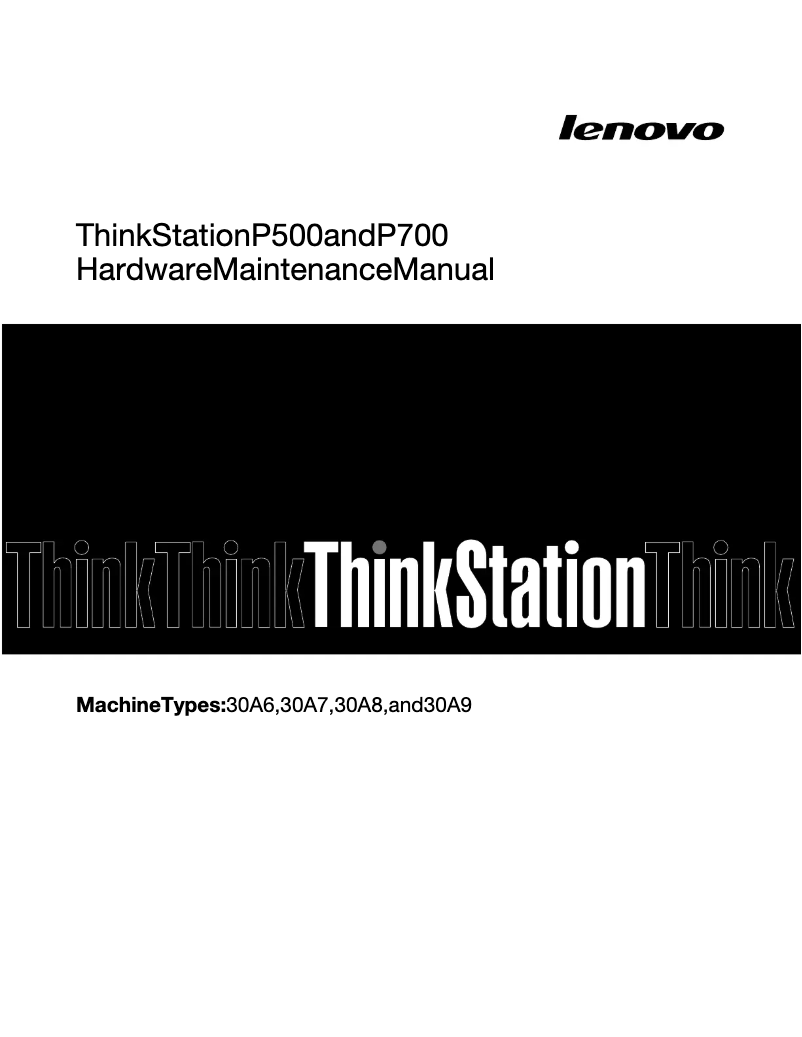 Page 1 de la notice Manuel utilisateur Lenovo ThinkStation P500 Tower