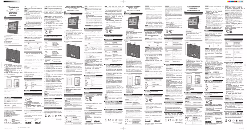 Page 1 de la notice Manuel utilisateur Oregon Scientific BAR801