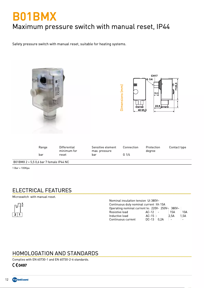 Page 1 de la notice Manuel utilisateur Fantini Cosmi B01BMX