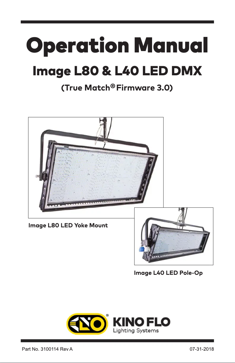 Image de la première page du manuel de l'appareil Image L40 LED